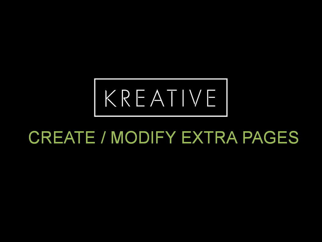 Create / Modify Extra Pages