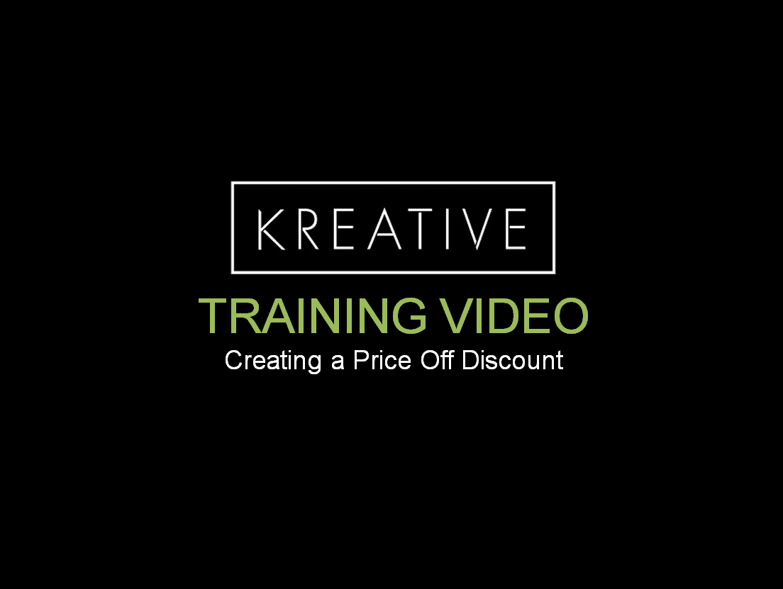Creating a Price Off Discount