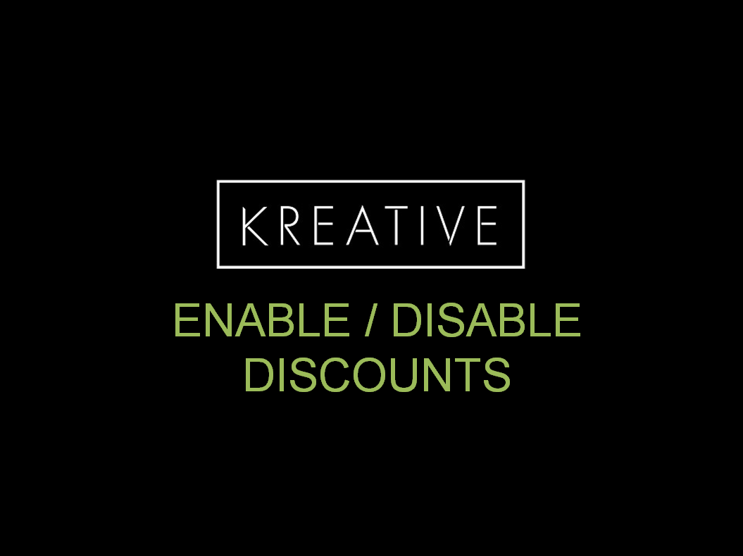 Enable / Disable Discounts
