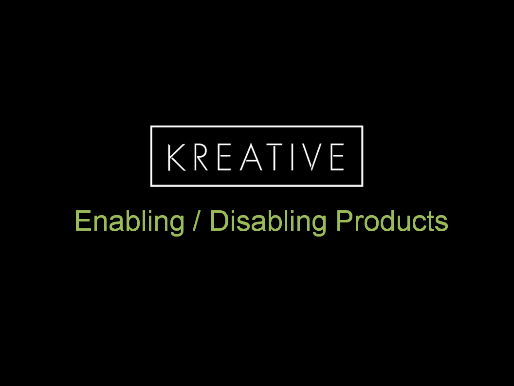 Enable / Disable Products