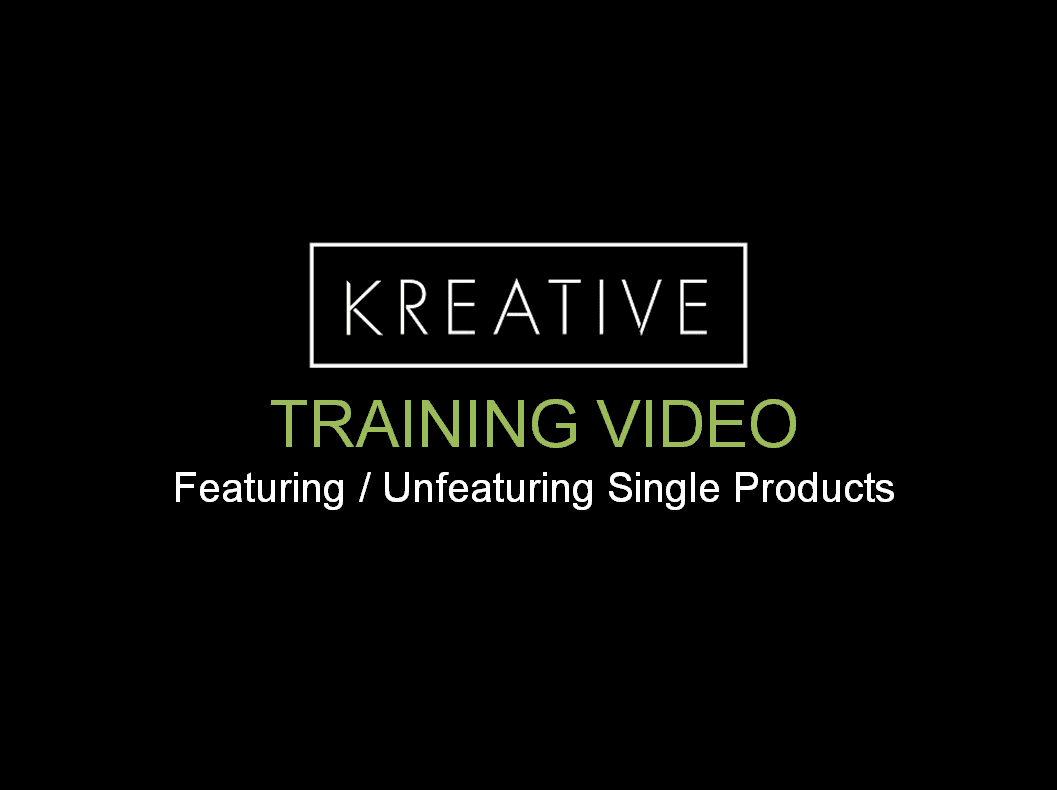 Feature / Unfeature a Single Product