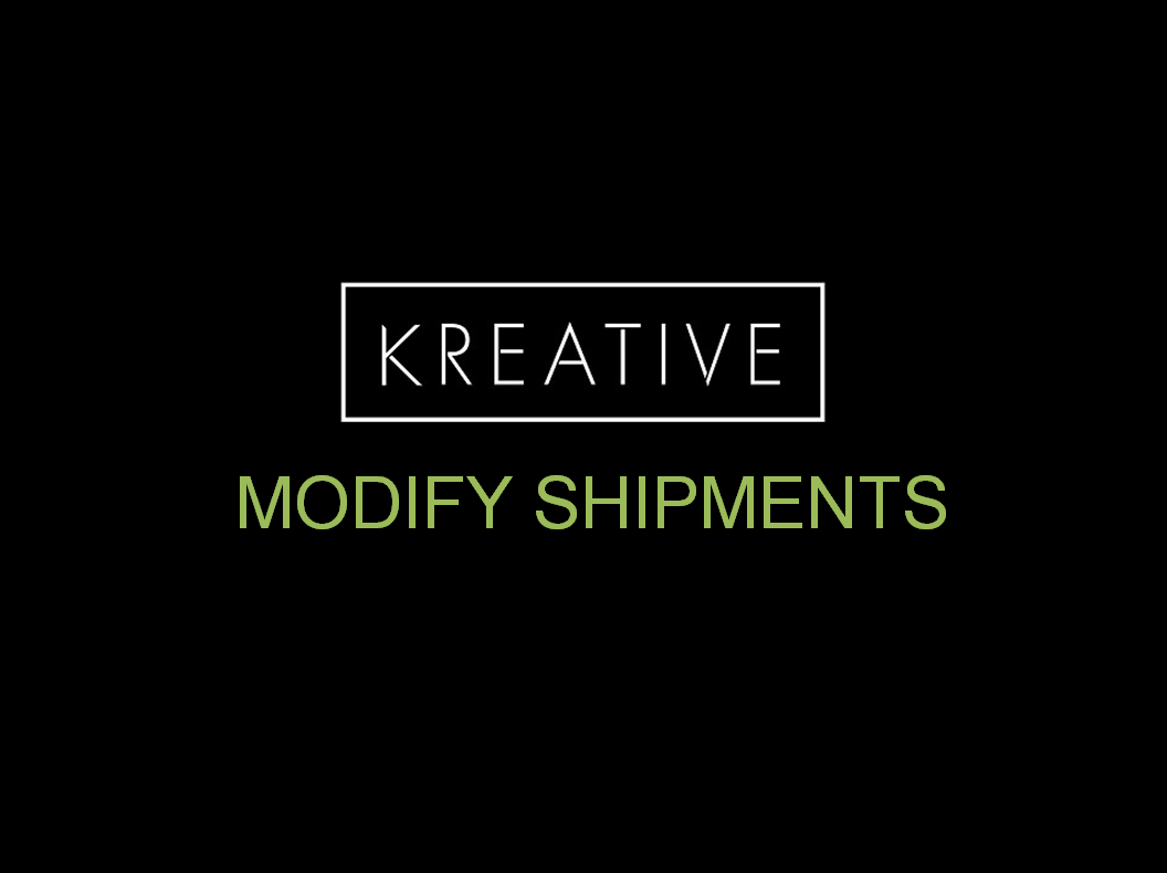 Modify Shipments