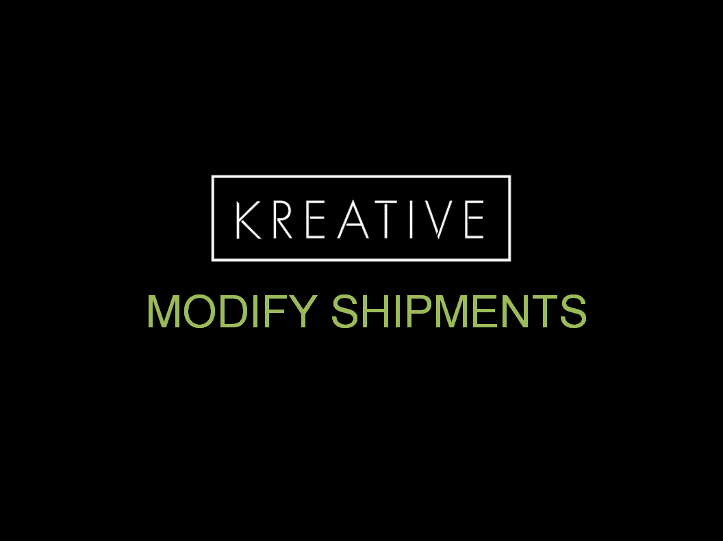 Modify Shipments
