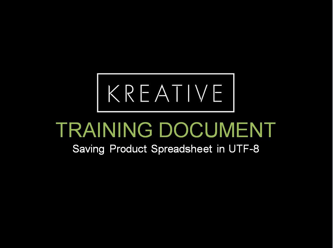 Saving Product Spreadsheet in UTF-8