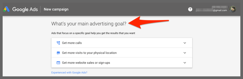 New campaign (Google Ads)